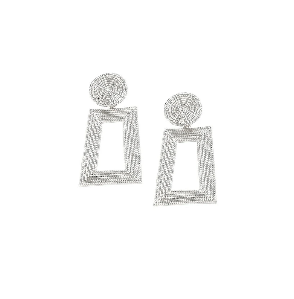 Sohi Women's Ribbed Drop Earrings