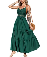 Cupshe Women's Sleeveless Lace Maxi Beach Dress