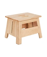 ECR4Kids Girls Folding Step Stool with Handle, Natural