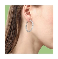 Sohi Women's Frosted Hoop Earrings