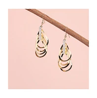 Sohi Women's Silver Ripple Drop Earrings
