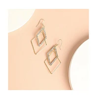 Sohi Women's Gold Rhombus Drop Earrings