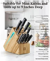 Cook N Home 20 Slot Bamboo Universal Knife Holder Countertop Butcher Block Knife Stand