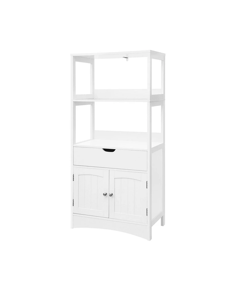 Slickblue Upper Shelves Bathroom Storage Cabinet White