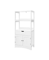 Slickblue Upper Shelves Bathroom Storage Cabinet White