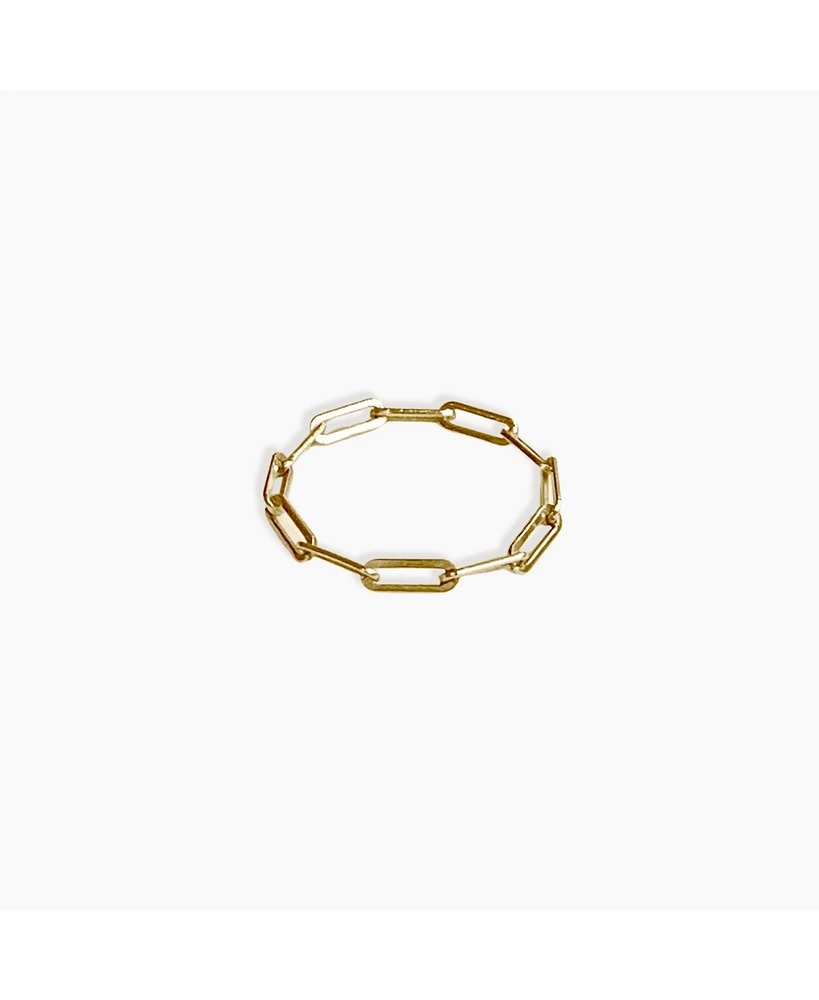 sanctuaire Dainty Link Ring 14K Solid Gold