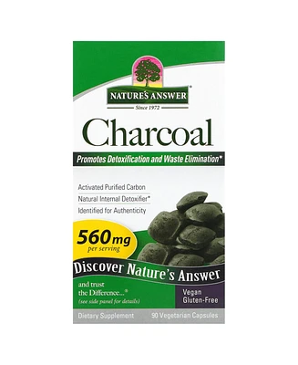 Nature's Answer Charcoal 560 mg - 90 Vegetarian Capsules (280 mg per Capsule)