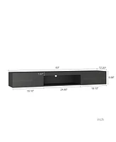 Streamdale Furniture Wall Mounted Floating 65" Tv Stand With 16 Color Leds