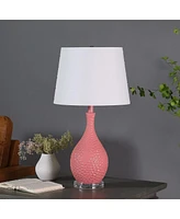 Streamdale Furniture 28" Pink Telli Pebble Mid-Century Resin Table Lamp