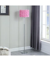 Streamdale Furniture 63"In Pink Roses In Bloom Acrylic/Metal Floor Lamp