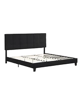 Streamdale Furniture King Size Upholstered Platform Bed Frame in Black