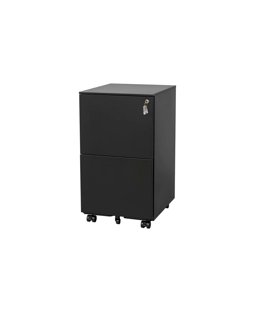 Simplie Fun Steel Mobile File Cabinet with Lock & Anti-tilt Wheels