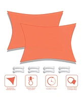 2 Pack 19x13 Ft 97% Uv Block Rectangle Sun Shade Sail Canopy Outdoor Patio Pool