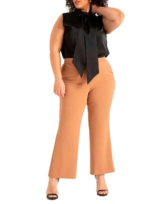 Eloquii Plus The 365 Suit Crop Flare Leg Trouser