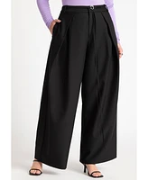 Eloquii Plus Pleat Detail Trouser With Long Belt