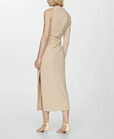 Mango Women's Asymmetric Draped Gown