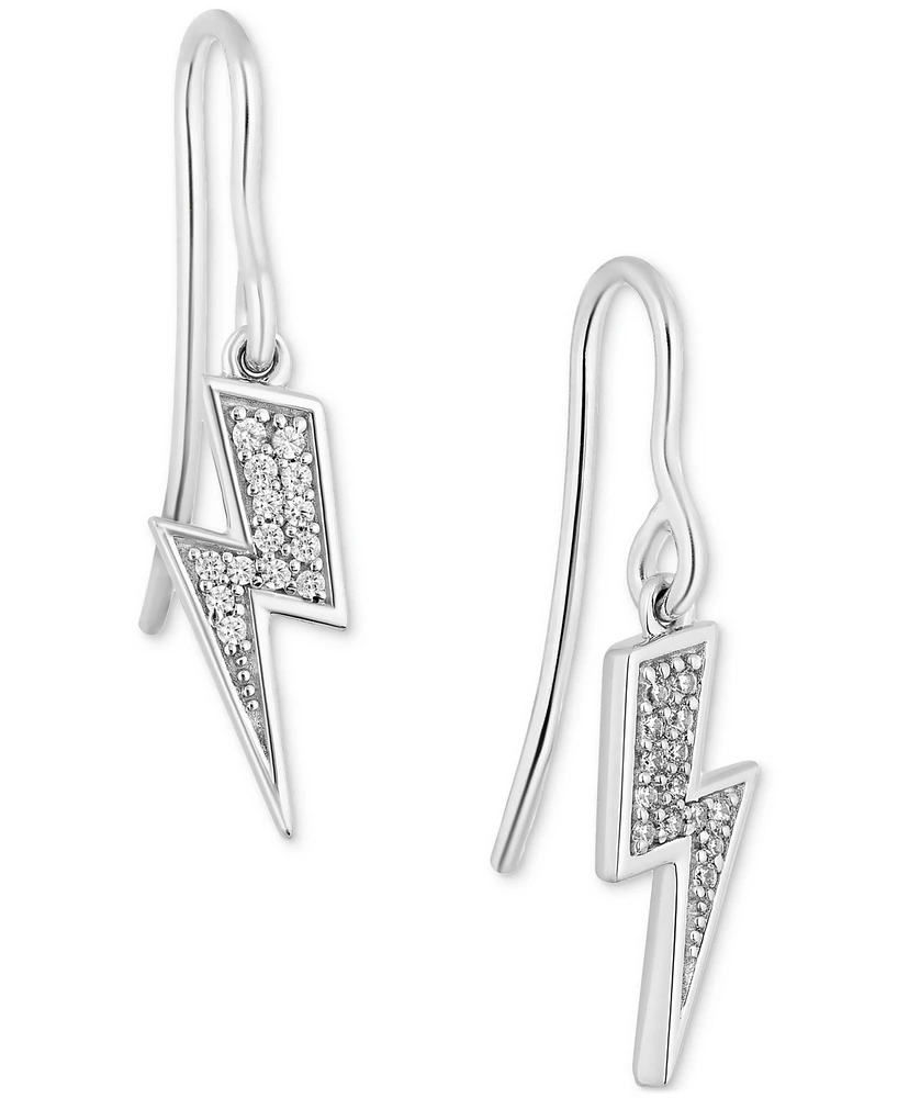 Diamond Lightning Bolt Cruella Drop Earrings (1/10 ct. t.w.) in Sterling Silver