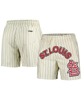 Pro Standard Men's Cream St. Louis Cardinals Pinstripe Retro Classic Woven Shorts