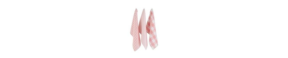 Design Imports Gingham Check Kitchen Collection, Pink, Dishtowel Set