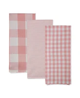 Design Imports Gingham Check Kitchen Collection, Pink, Dishtowel Set