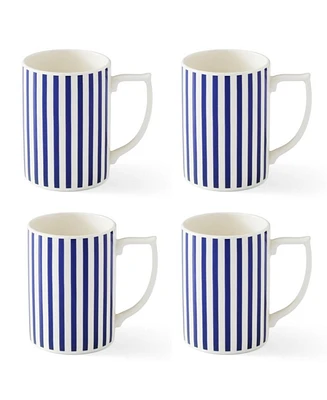 Spode Blue Italian Steccato Narrow Stripe Mugs, Set of 4