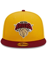 New Era Men's Yellow/Red York Knicks Fall Leaves 2-Tone 59FIFTY Fitted Hat