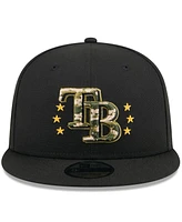 New Era Men's Black Tampa Bay Rays 2024 Armed Forces Day 9FIFTY Snapback Hat