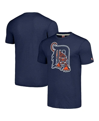 Homage Men's Navy Detroit Tigers Cooperstown Collection Hand-Drawn Logo Tri-Blend T-Shirt