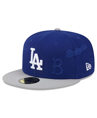 New Era Men's Royal/Gray Los Angeles Dodgers Multi Logo 59FIFTY Fitted Hat