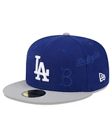 New Era Men's Royal/Gray Los Angeles Dodgers Multi Logo 59FIFTY Fitted Hat