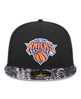 New Era Men's Black York Knicks Coral Reef Visor 59FIFTY Fitted Hat