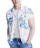 Buffalo David Bitton Men's Salaman Printed Short Sleeve Button-Front Camp Shirt