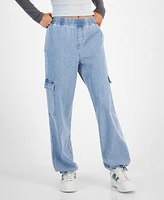 Vanilla Star Juniors' Pull-On Slim-Leg Cargo Jeans