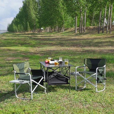 3-Piece Folding Outdoor Table and Chairs Set