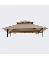 Simplie Fun 8x5FT Grill Gazebo Replacement Canopy, Double Tiered Bbq Tent Roof Top Cover