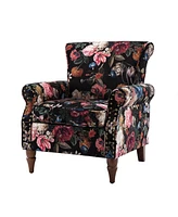 Avelina Wooden Armchair with Nailhead Trim