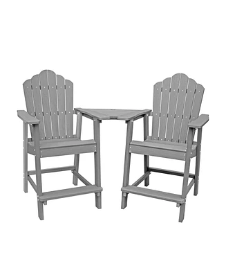 Mondawe 2 Pieces Outdoor Adirondack Chairs Set with Connecting Tray