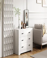 Wood Mdf Boards, 6 Drawers Dresser, White