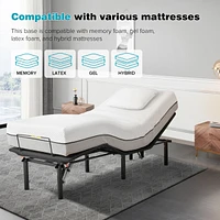 Adjustable Bed Base, Bed Frame With Head And Foot Incline, Anti-Snore, Wireless Control, Txl