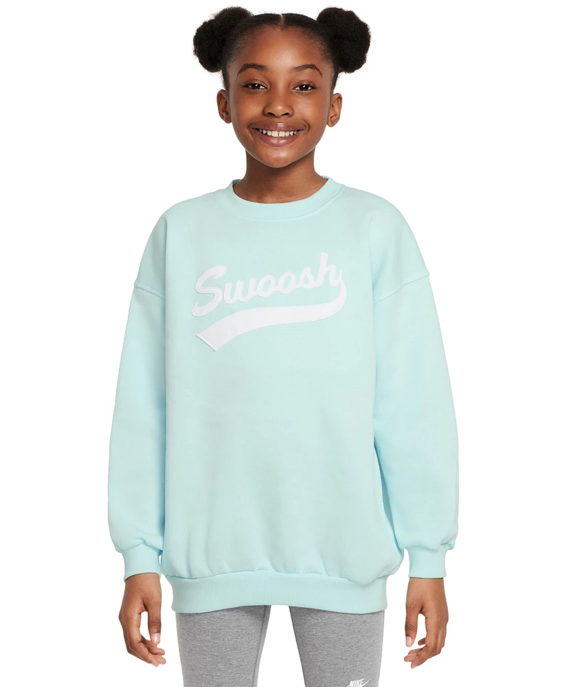 Nike Big Girls' Sportswear Club Fleece Oversized Crewneck Sweatshirt