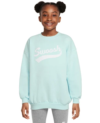 Nike Big Girls' Sportswear Club Fleece Oversized Crewneck Sweatshirt