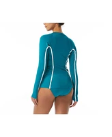 Beach House Sport Women's Ava Zip Front Rash Guard With Piping