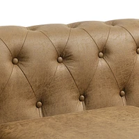 Chesterfield Fabric Sofa, Large-Brown
