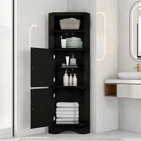 Streamdale Furniture Corner Bathroom Cabinet with Adjustable Shelves