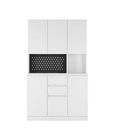 Simplie Fun Freestanding Kitchen Storage, Sideboard With Charging Station