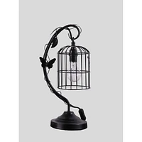 Streamdale Furniture 17.5" Iris Black Butterfly Garden Metal Table Lamp