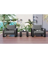 Aluminum Frame Patio Set with Thick Cushion & Coffee Table