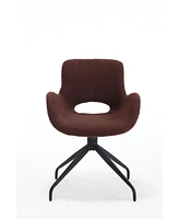 Simplie Fun Modern Dark Brown Velvet Office Chair With Metal Legs