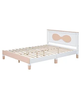 Simplie Fun Queen Size Wooden Bow Bed
