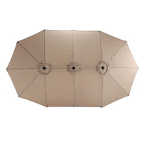 Streamdale Furniture 14.8 Ft Double Sided Outdoor Umbrella Rectangular Large With Crank (Khaki)